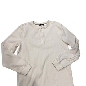 Men's Cream Long Sleeve Henley Shirt